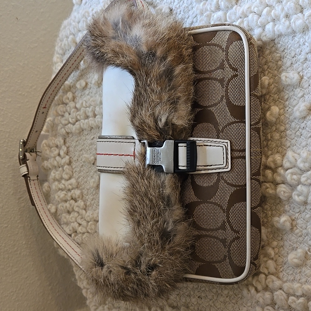 Coach Rabbit Fur Belt Bag size 29"-31"